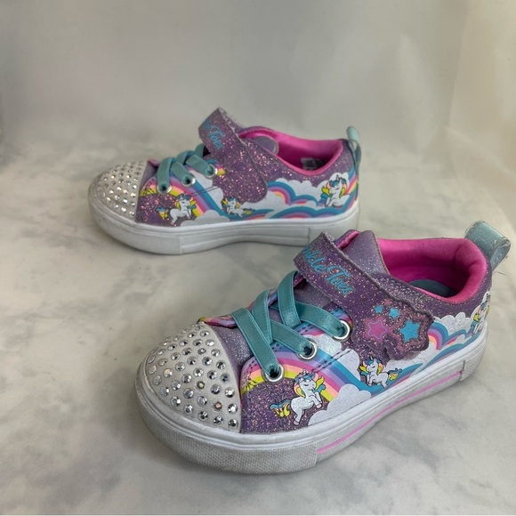 Sketchers Twinkle Toes: Twinkle Sparks - Jumpin' Clouds Purple/Pink toddler 9 - Picture 1 of 9